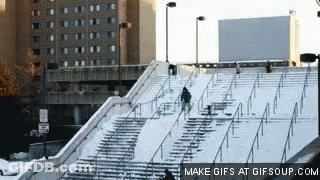Person Doing Trick On Stairs GIF