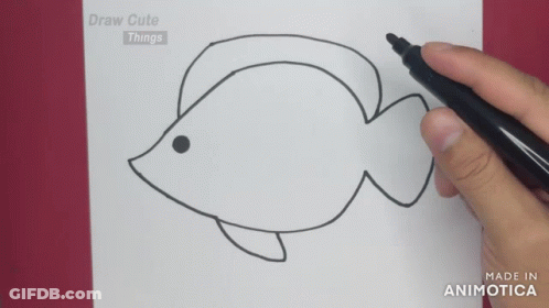 Person Drawing A Fish GIF