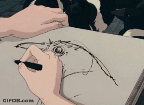 Person Drawing Bird With Marker GIF
