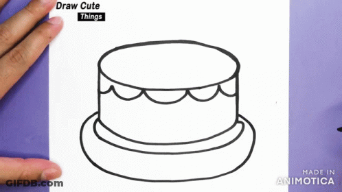 Person Drawing Cake With Text Draw Cute Things GIF