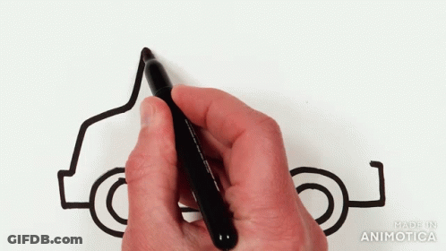 Person Drawing Car With Marker Made In Animotica GIF