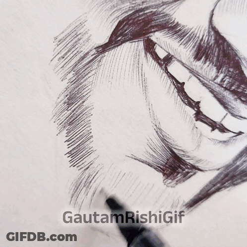 Person Drawing Face With Pen Gautamrishigif GIF