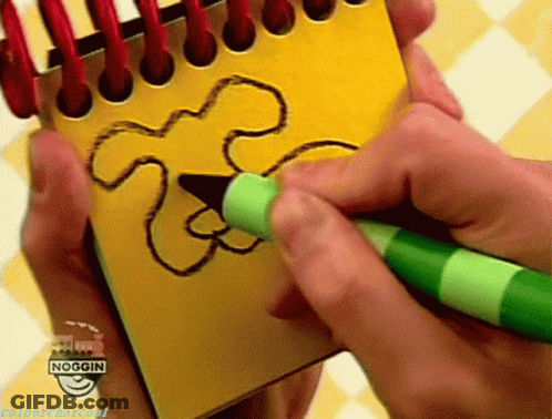 Person Drawing Flower On Notepad With Green Marker GIF