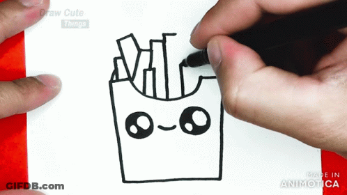 Person Drawing French Fries With Marker GIF