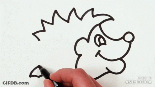 Person Drawing Hedgehog With Permanent Marker GIF