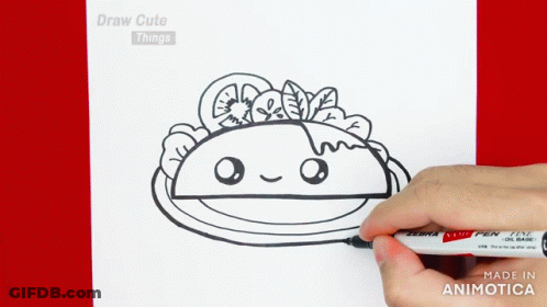 Person Drawing Taco With Zebra Pen GIF