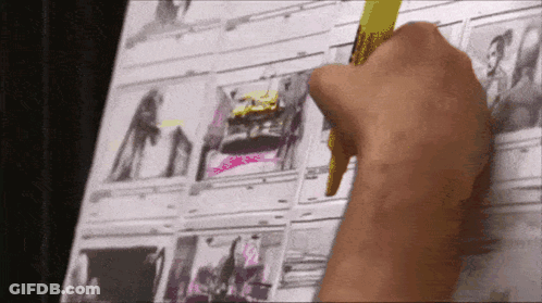 Person Drawing With Yellow Marker GIF
