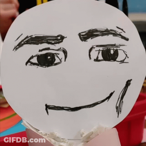 Person Drawn Face On Cupcake With Chocolate Chips GIF