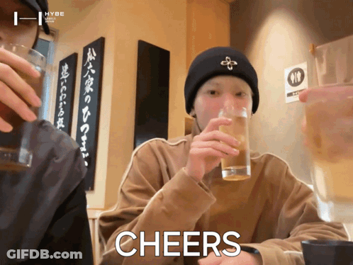 Person Drinking Cheers GIF