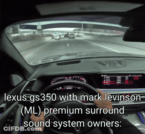Person Driving Lexus GS350 With Mark Levinson Audio GIF