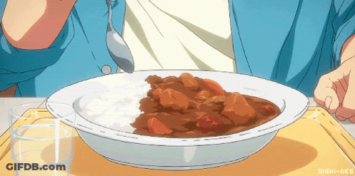 Person Eating Curry And Rice GIF