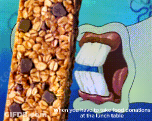 Person Eating Granola Bar With Chocolate Chips GIF