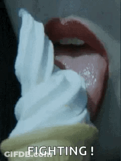 Person Eating Ice Cream Cone With Fighting GIF