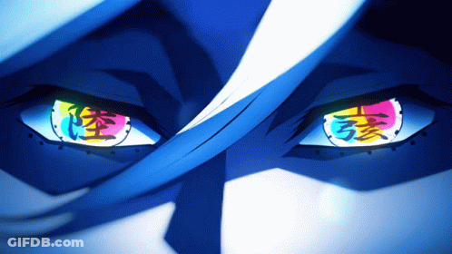Person Eyes Close-Up With Chinese Characters GIF