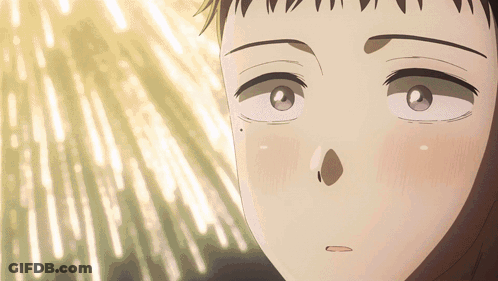 Person Face With Fireworks Background GIF