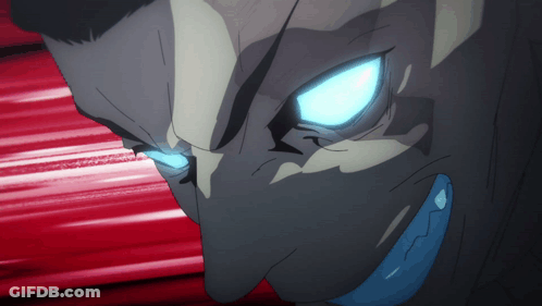 Person Face With Glowing Blue Eyes GIF