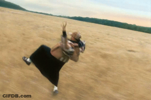 Person Falling Down Hill With Arms Outstretched GIF