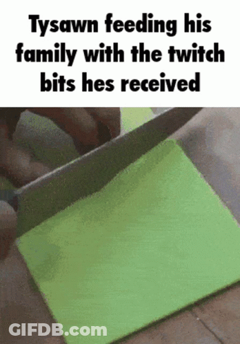 Person Feeding Family With Twitch Bits GIF