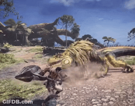 Person Fighting Monster In Video Game With Hammer GIF