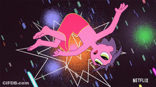 Person Floating In The Air With Netflix Logo GIF