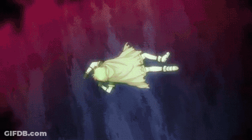 Person Floating With Green Light Behind GIF