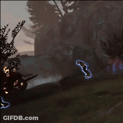 Person Flying With Flames GIF