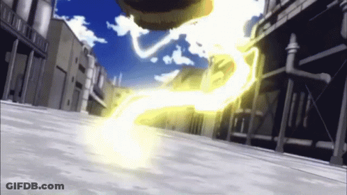 Person Flying With Lightning Mouth GIF