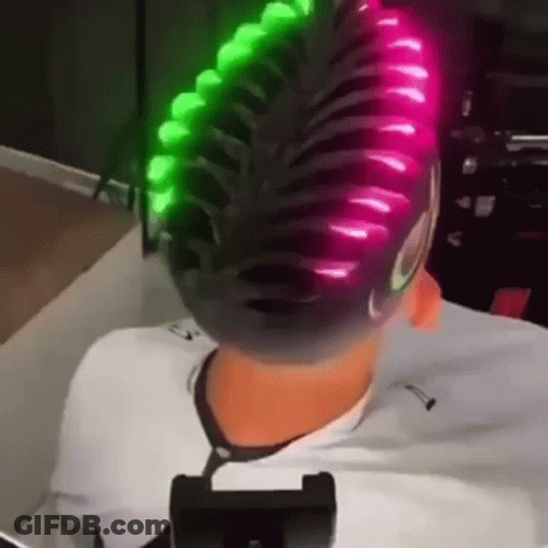 Person Getting Haircut With Lights GIF
