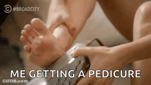 Person Getting Pedicure With Nail File GIF