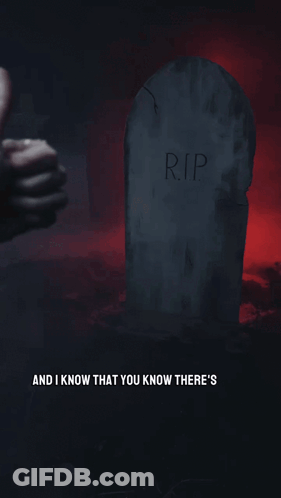 Person Giving Thumbs Up At Grave Saying RIP GIF
