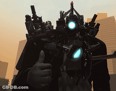 Person Giving Thumbs Up In Front Of Futuristic Robot GIF