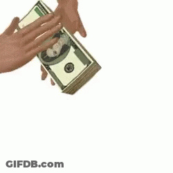 Person Handing Stack Of Money GIF