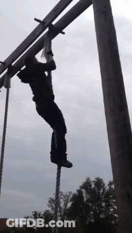 Person Hanging From Rope In Sky GIF