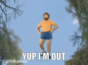 Person Hanging From Rope Yup I'm Out GIF