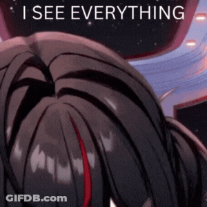 Person Head Saying I See Everything GIF