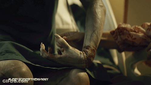 Person Holding Another's Hand #Leeroningthemummy GIF