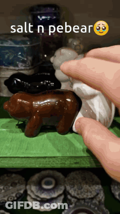 Person Holding Bear Figurine Salt N Pebear GIF