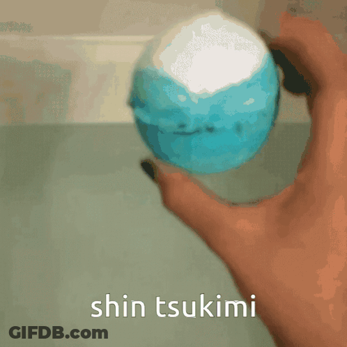 Person Holding Blue Ball Shin Tsukimi GIF