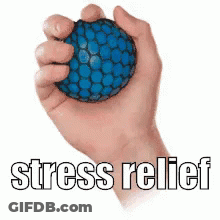 Person Holding Blue Ball Stress Relief GIF