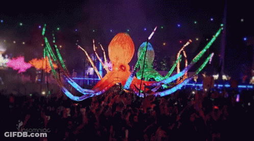 Person Holding Blue Umbrella In Rain GIF