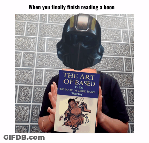 Person Holding Book Saying The Art Of Based GIF