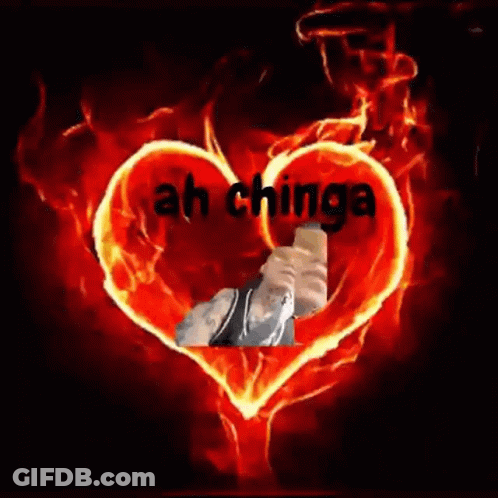 Person Holding Bottle In Front Of Flaming Heart GIF