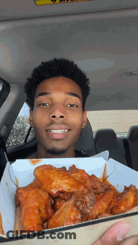 Person Holding Bowl Of Fried Chicken GIF