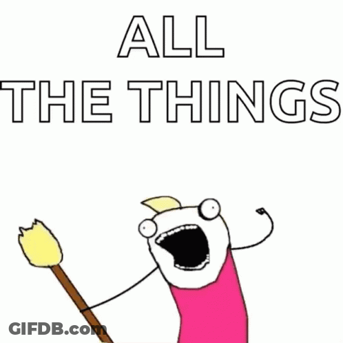Person Holding Brush Saying All The Things GIF
