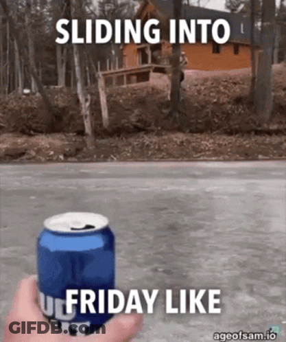 Person Holding Budweiser Can Saying Friday Like GIF