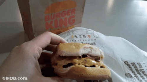 Person Holding Burger King Sandwich GIF