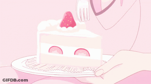 Person Holding Cake With Strawberries GIF