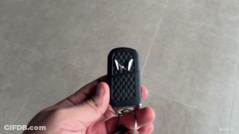 Person Holding Car Key With Letter M GIF