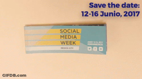 Person Holding Card Saying Social Media Week Mexico City GIF