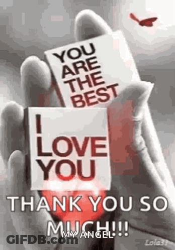 Person Holding Card Saying You Are The Best I Love You GIF